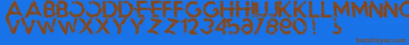 Blackoutmorning Font – Brown Fonts on Blue Background