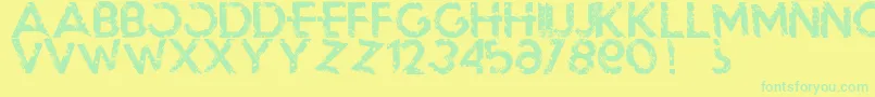 Blackoutmorning Font – Green Fonts on Yellow Background