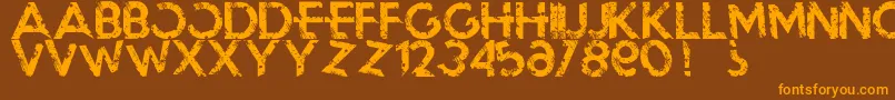 Blackoutmorning Font – Orange Fonts on Brown Background