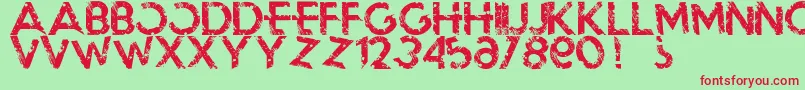 Blackoutmorning Font – Red Fonts on Green Background