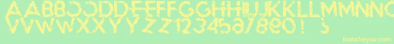 Blackoutmorning Font – Yellow Fonts on Green Background