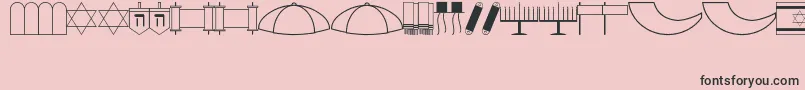 Jewish Font – Black Fonts on Pink Background
