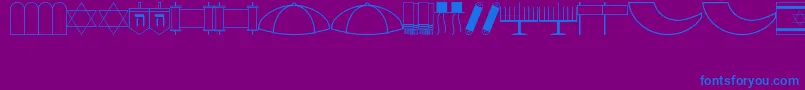 Jewish-Schriftart – Blaue Schriften auf violettem Hintergrund