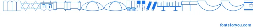 Jewish Font – Blue Fonts on White Background