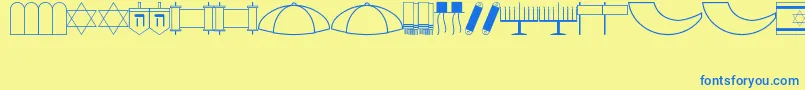 Jewish Font – Blue Fonts on Yellow Background