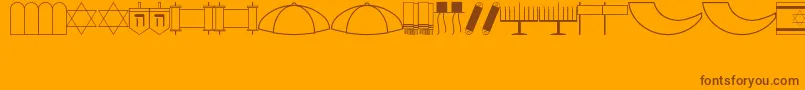Jewish Font – Brown Fonts on Orange Background