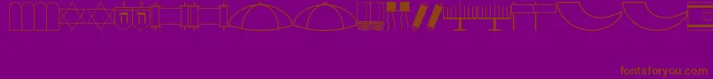 Jewish Font – Brown Fonts on Purple Background