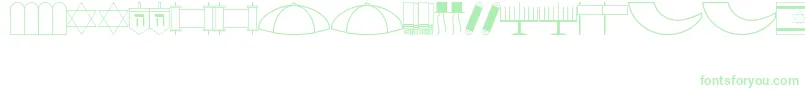 Jewish Font – Green Fonts on White Background