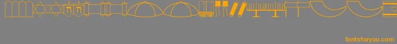 Jewish Font – Orange Fonts on Gray Background