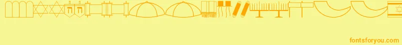Jewish Font – Orange Fonts on Yellow Background