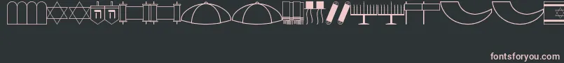 Jewish Font – Pink Fonts on Black Background