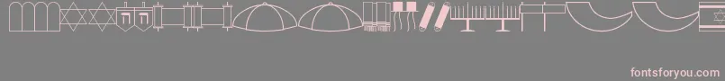 Jewish Font – Pink Fonts on Gray Background