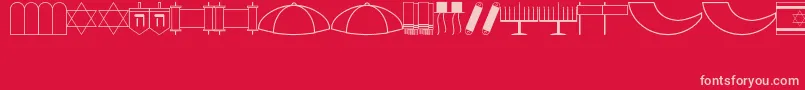 Jewish Font – Pink Fonts on Red Background