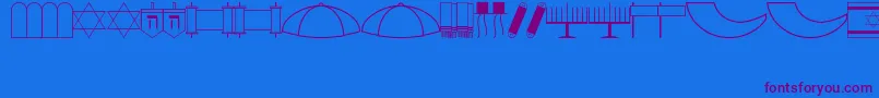 Jewish Font – Purple Fonts on Blue Background