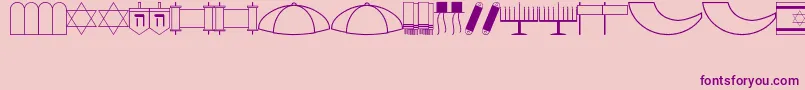 Jewish Font – Purple Fonts on Pink Background