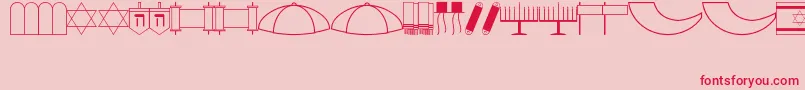 Jewish Font – Red Fonts on Pink Background