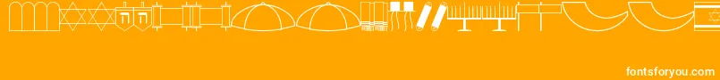 Jewish Font – White Fonts on Orange Background
