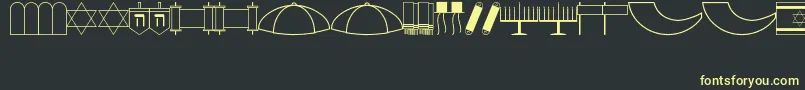 Jewish Font – Yellow Fonts on Black Background