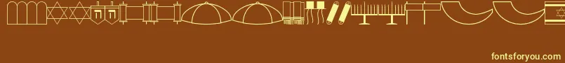 Jewish Font – Yellow Fonts on Brown Background