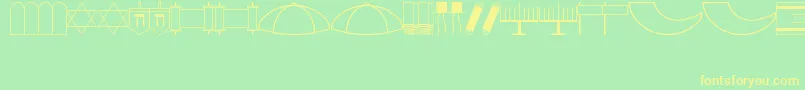 Jewish Font – Yellow Fonts on Green Background