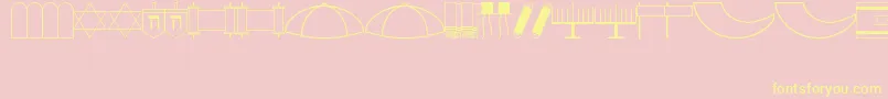 Jewish Font – Yellow Fonts on Pink Background
