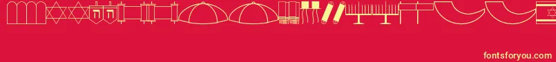 Jewish Font – Yellow Fonts on Red Background
