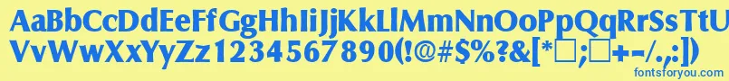 FerruledisplaysskRegular Font – Blue Fonts on Yellow Background