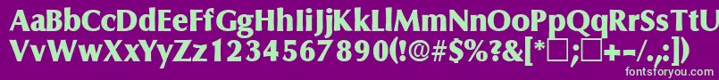 FerruledisplaysskRegular Font – Green Fonts on Purple Background