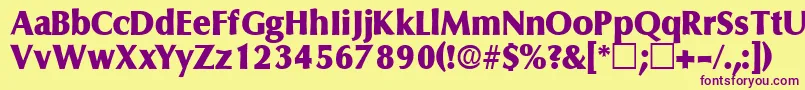 FerruledisplaysskRegular Font – Purple Fonts on Yellow Background