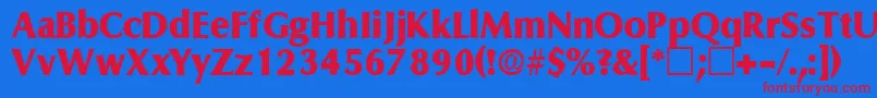 FerruledisplaysskRegular Font – Red Fonts on Blue Background