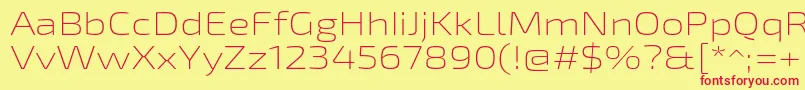 Exo2Extralightexpanded Font – Red Fonts on Yellow Background