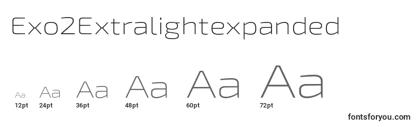 Размеры шрифта Exo2Extralightexpanded