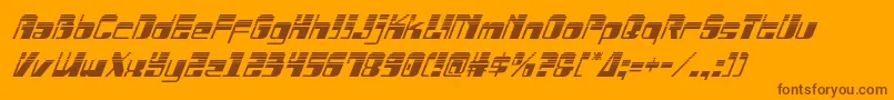 フォントDrosselmeyerhalfital – オレンジの背景に茶色のフォント