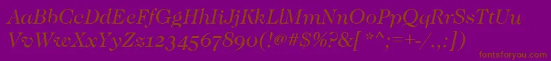 Шрифт CaslonOsfBookitalic – коричневые шрифты на фиолетовом фоне