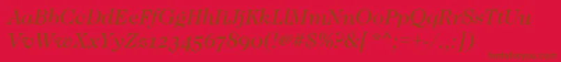 CaslonOsfBookitalic Font – Brown Fonts on Red Background