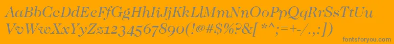 Czcionka CaslonOsfBookitalic – szare czcionki na pomarańczowym tle