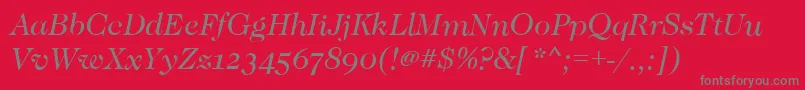 CaslonOsfBookitalic Font – Gray Fonts on Red Background