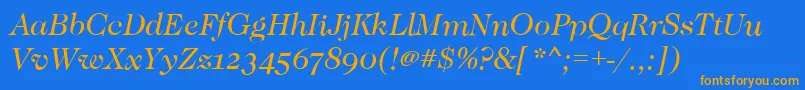 CaslonOsfBookitalic Font – Orange Fonts on Blue Background