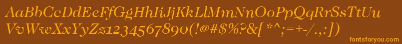 CaslonOsfBookitalic Font – Orange Fonts on Brown Background