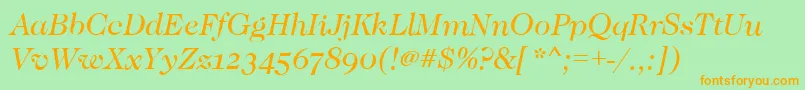 CaslonOsfBookitalic Font – Orange Fonts on Green Background