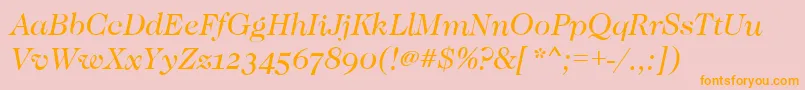 CaslonOsfBookitalic Font – Orange Fonts on Pink Background