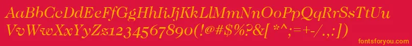 CaslonOsfBookitalic Font – Orange Fonts on Red Background