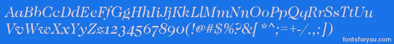 CaslonOsfBookitalic Font – Pink Fonts on Blue Background