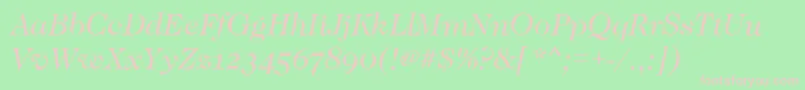 CaslonOsfBookitalic Font – Pink Fonts on Green Background