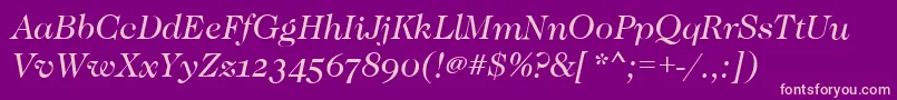 CaslonOsfBookitalic Font – Pink Fonts on Purple Background