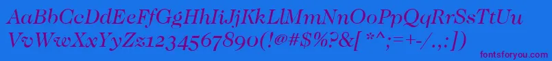 CaslonOsfBookitalic Font – Purple Fonts on Blue Background
