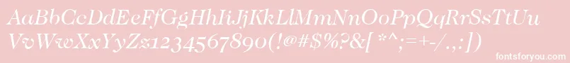 CaslonOsfBookitalic Font – White Fonts on Pink Background