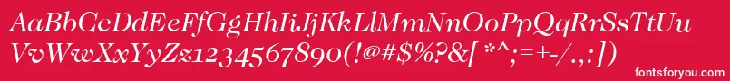 CaslonOsfBookitalic Font – White Fonts on Red Background