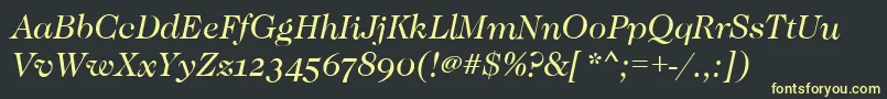 CaslonOsfBookitalic Font – Yellow Fonts on Black Background