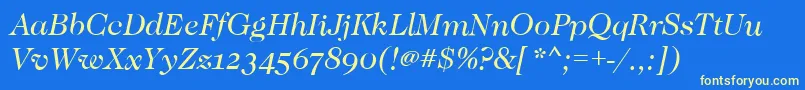 CaslonOsfBookitalic Font – Yellow Fonts on Blue Background